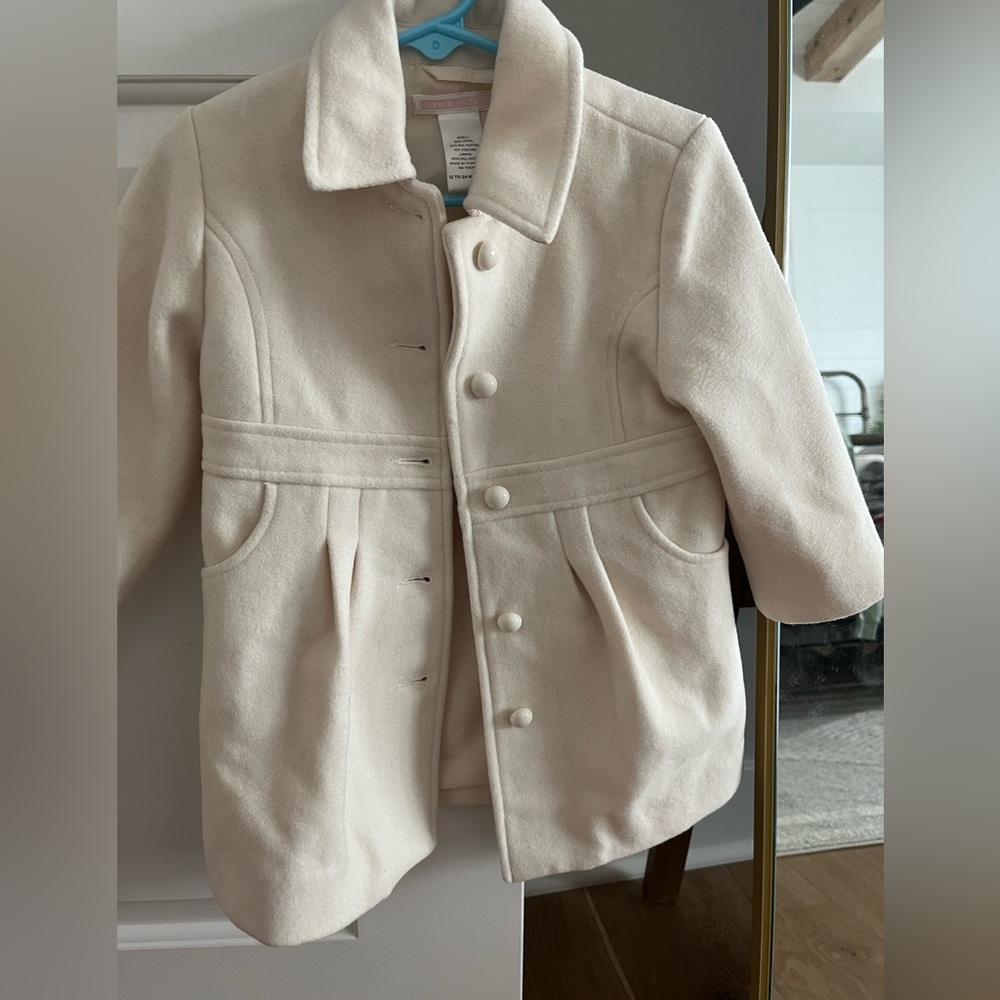 Janie and Jack White Wool Pea Coat